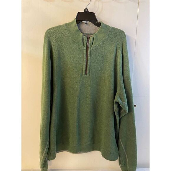 Tommy Bahama 1/4 zipper pullover sweater  xxl? Green - Picture 1 of 7
